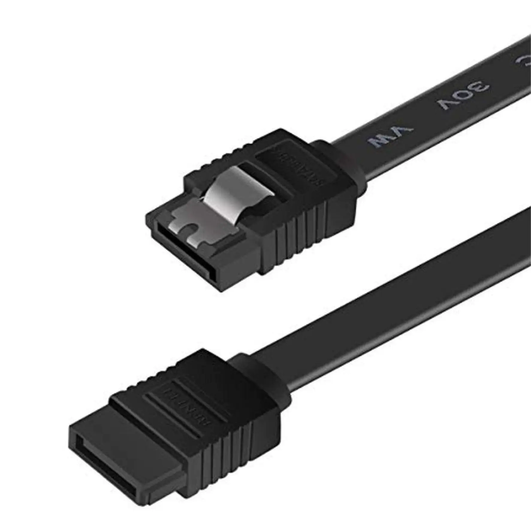 Sata 3 6 Gb/s Data Cable With Lock 40cm Right Connector HD Black SSD