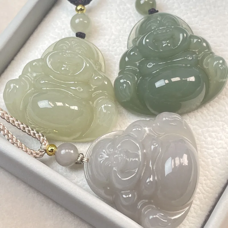 Natural Hetian Jade Special Offer: Wearable Grade Qinghai Old Mine Material, Large-Bellied Maitreya Buddha Pendant