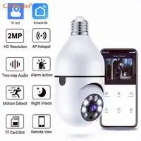 Cámara de vigilancia con bombilla V380Pro E27, Wifi, visión nocturna de 2MP, a todo Color, seguimiento humano automático, Monitor de protección de seguridad