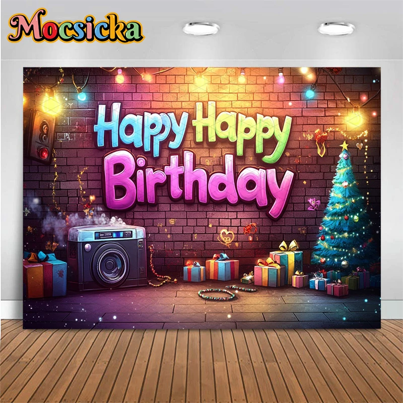 Mocsicka عيد ميلاد سعيد خلفية التصوير الفوتوغرافي هدية الموسيقى لوازم الحفلات ديكور الأطفال صورة خلفية اطلاق النار استوديو التصوير الفوتوغرافي