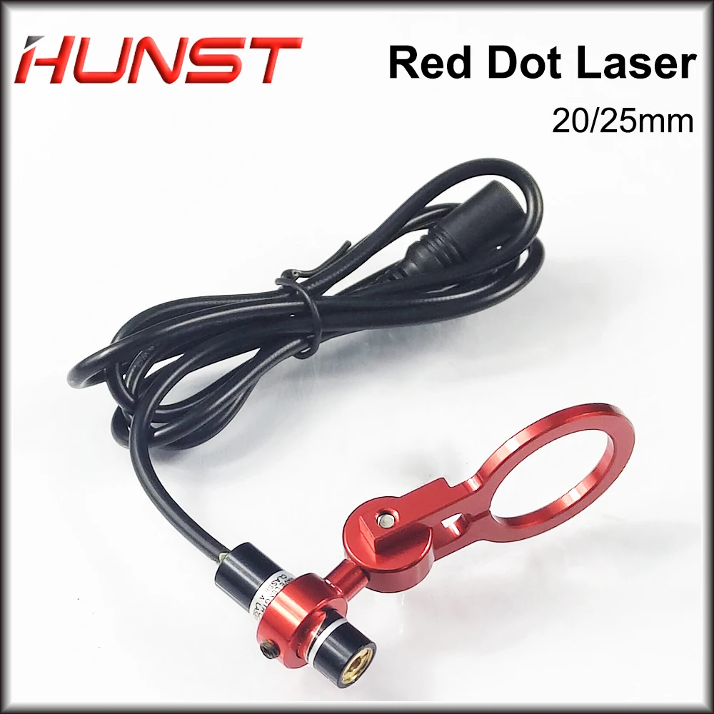 Módulo de Diodo de Posicionamento Ponto Vermelho Hunst, Gravador de Laser Head Set, DIY Co2 Laser Head, Dia 25mm, DC 5V