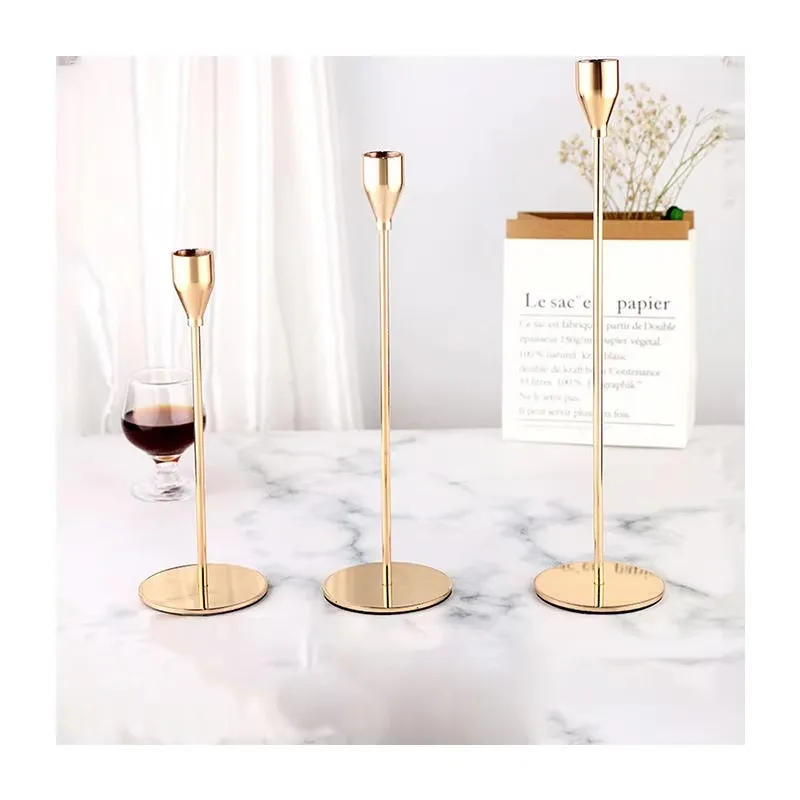 Candlestick tea lamp wedding party metal candlestick wrought iron gift romantic European dining table home decoration
