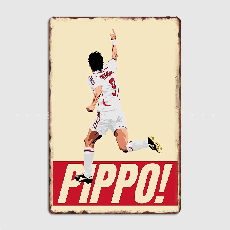 

Super Pippo Inzaghi Football Player Retro Posters Metal Poster Pub Sign Garage Club Bar Indoor Wall Room Decoration Home Decor