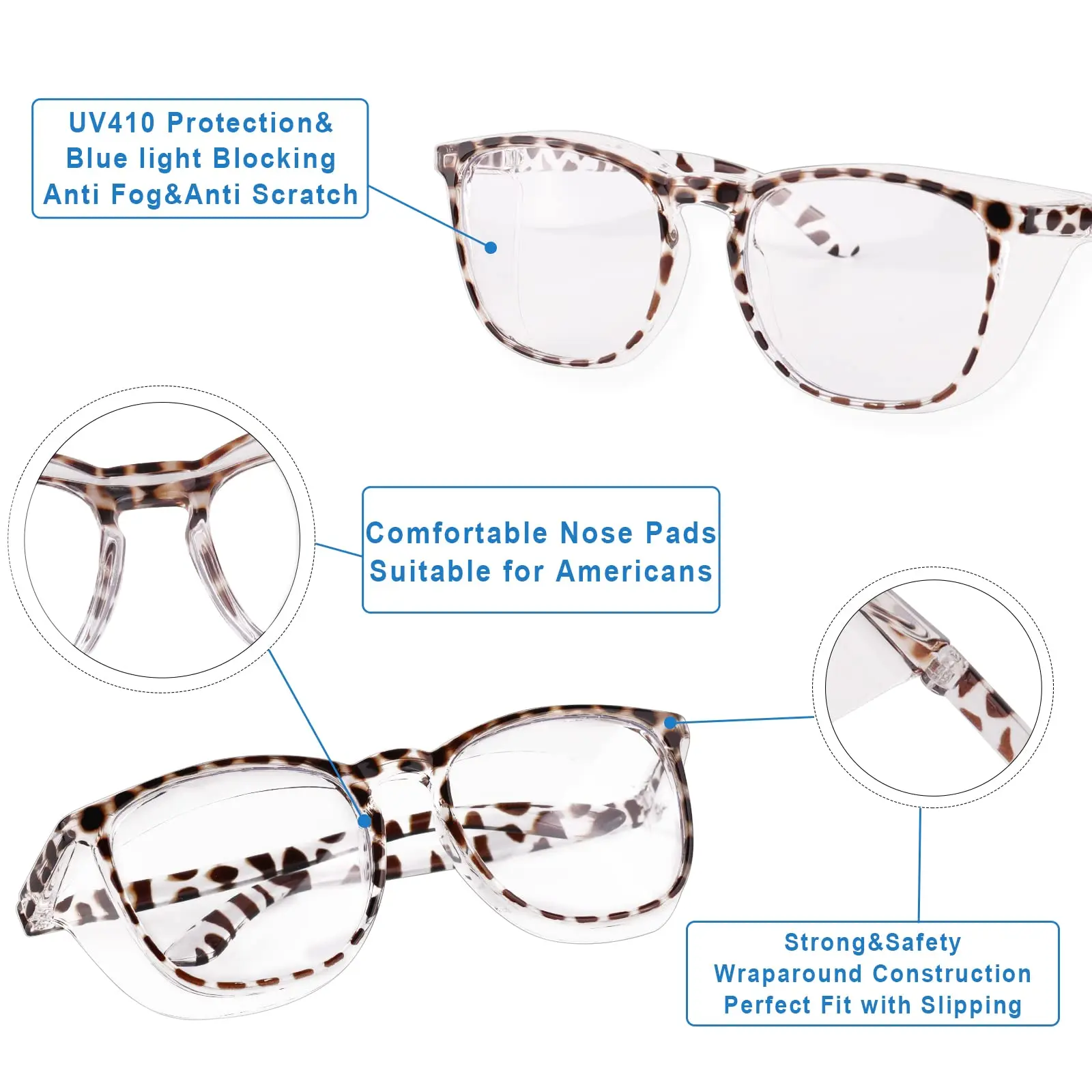 Anti Pollen Anti Fog Safety Glasses Anti Splash Debris Anti Sand Anti Shock Riding Protective Goggles for Work Sports HM9 view 6