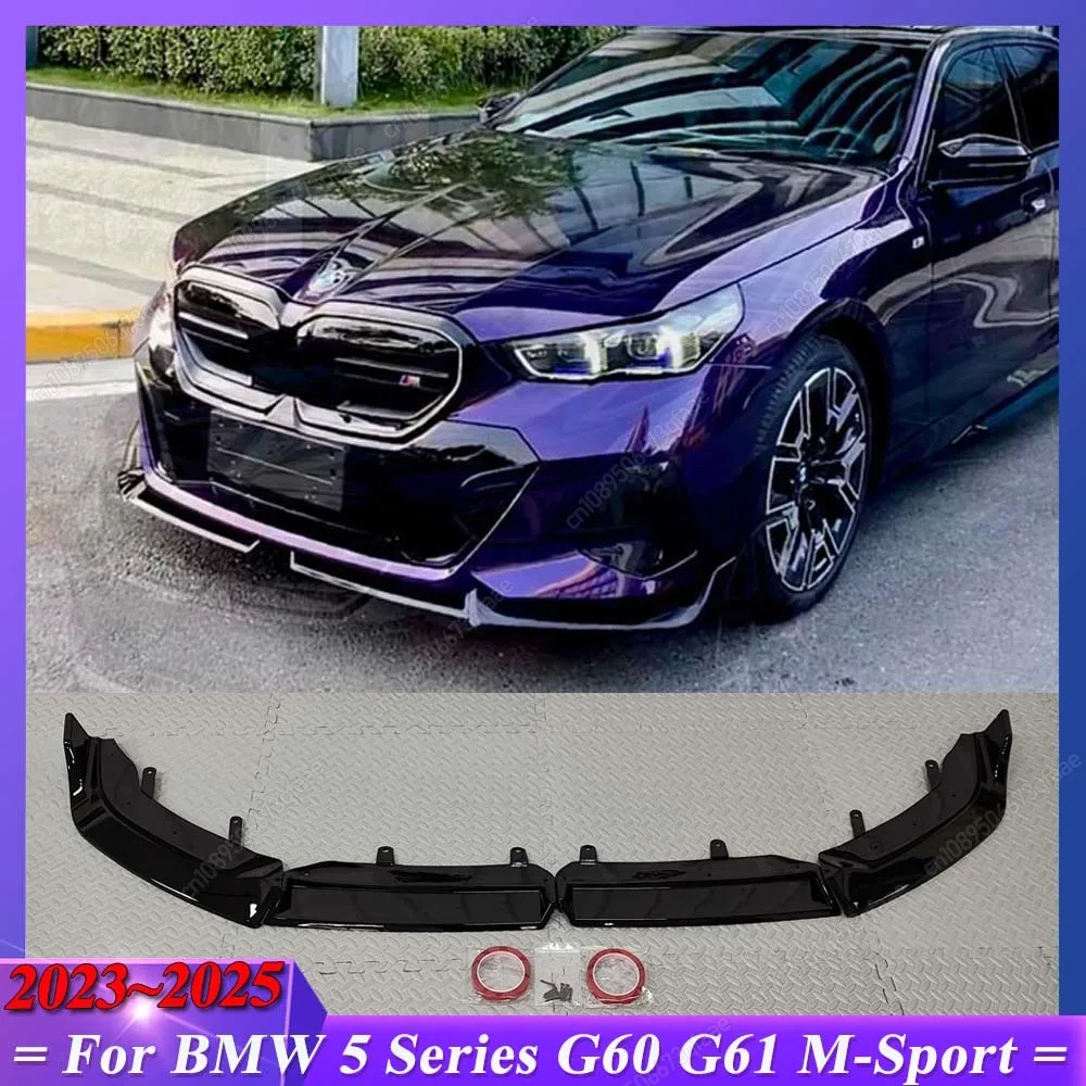 For BMW G60 G61 520d 520i 530e 550e I5 M60 M-Sport 2023-2025+ ABS Car Front Bumper Lip Spoiler Splitter Diffuser Body Kit Tuning