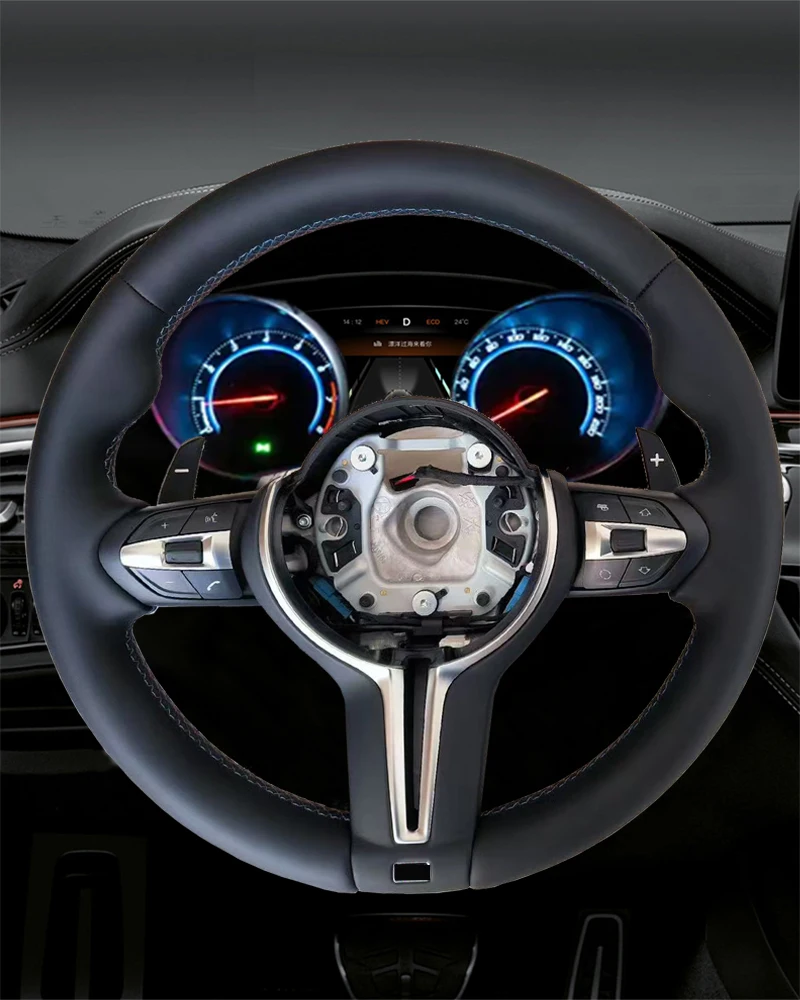 

Новый модернизированный кожаный черный руль подходит для BMW 430i F30 F15 F16 F20 F21 F25 F26 M5 F10 F11 F06 F07 F12 F13 F01