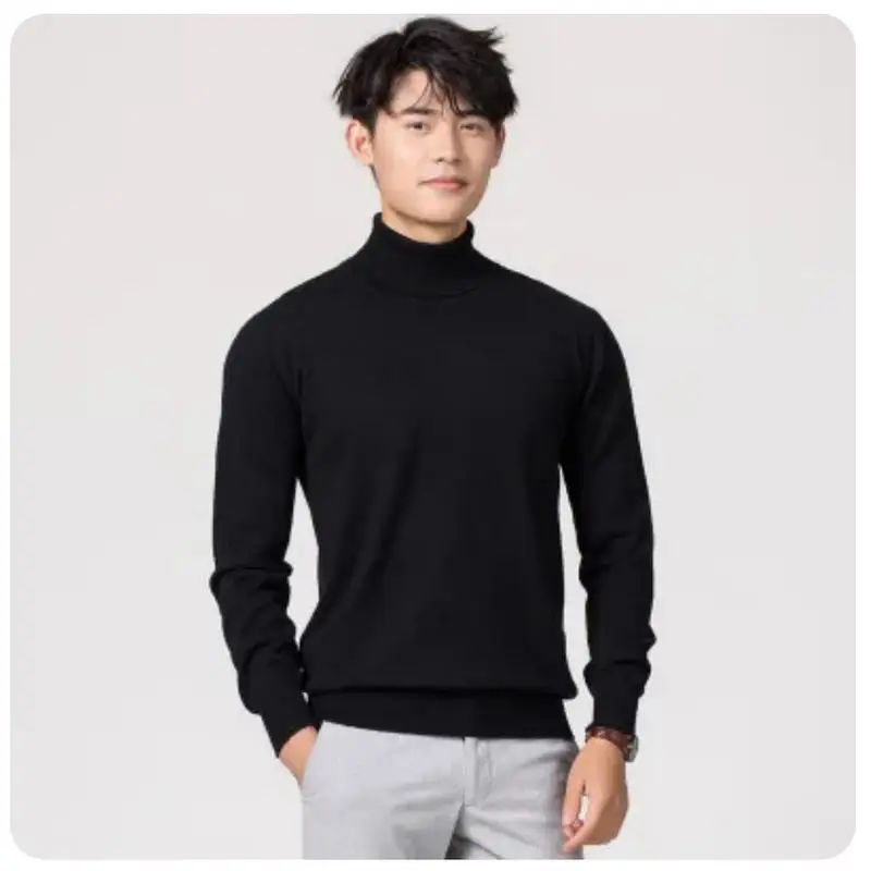 

Cashmere Cotton Blend Turtleneck Men Pullover Jumper 2024 Autumn Winter Vetement Homme Ropa Hombre Pull Homme Knit Sweater Men