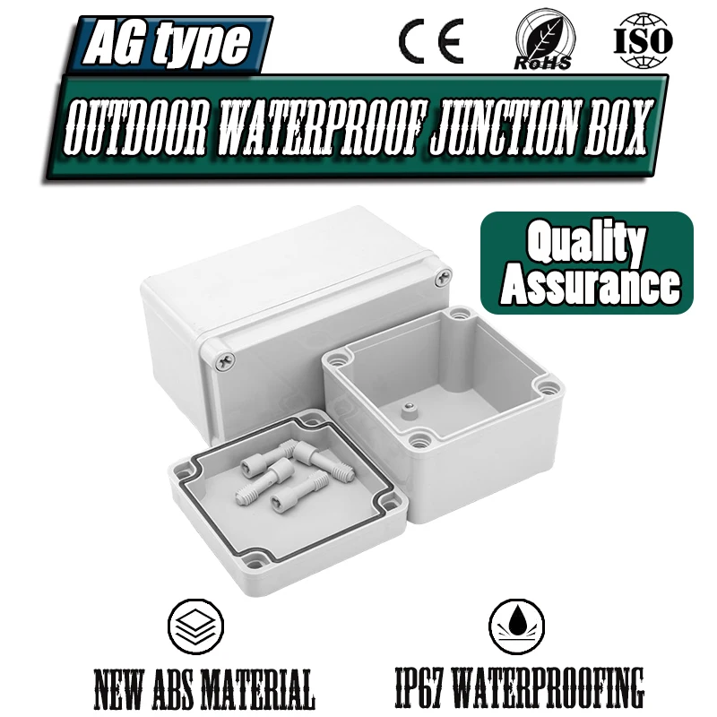 صندوق توصيل مقاوم للماء في الهواء الطلق مع تصنيف IP67 لمراقبة صندوق توزيع الطاقة، مختوم بصندوق بلاستيكي ABS