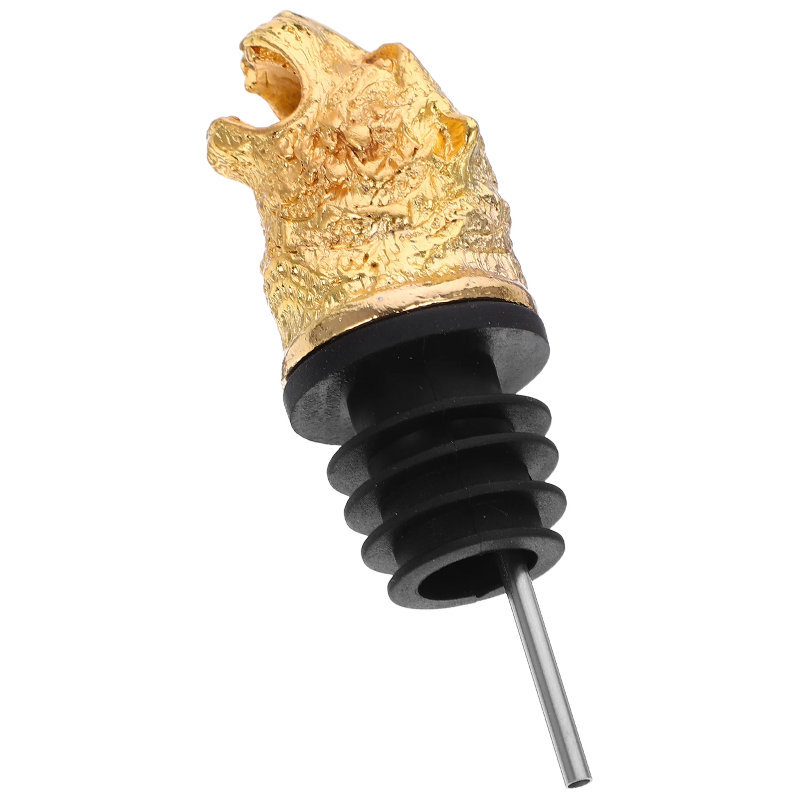

Tiger Head Pourer Animal Whale Silver Metal Liquor Pourers Fresh Keeping Plug Bottle Pour Decorative Spout For Bottles