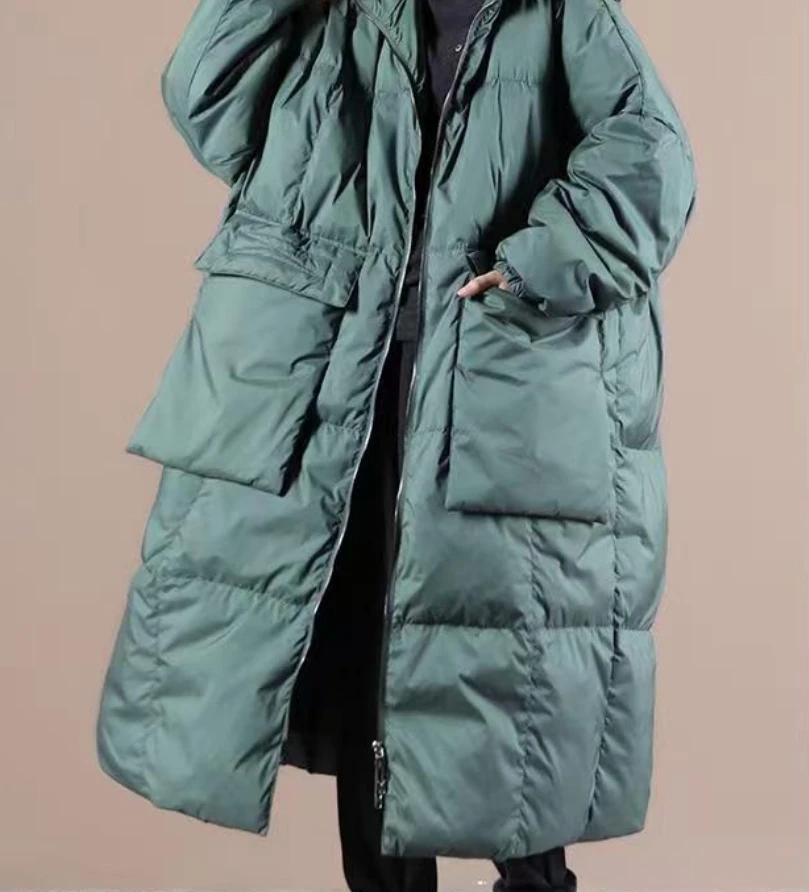 

Korean Winter Down Cotton Jacket 2025 New Women Puffer Jacket Hooded Long Fluffy Loose Snow Wear Puffer Coat Bread Jacket