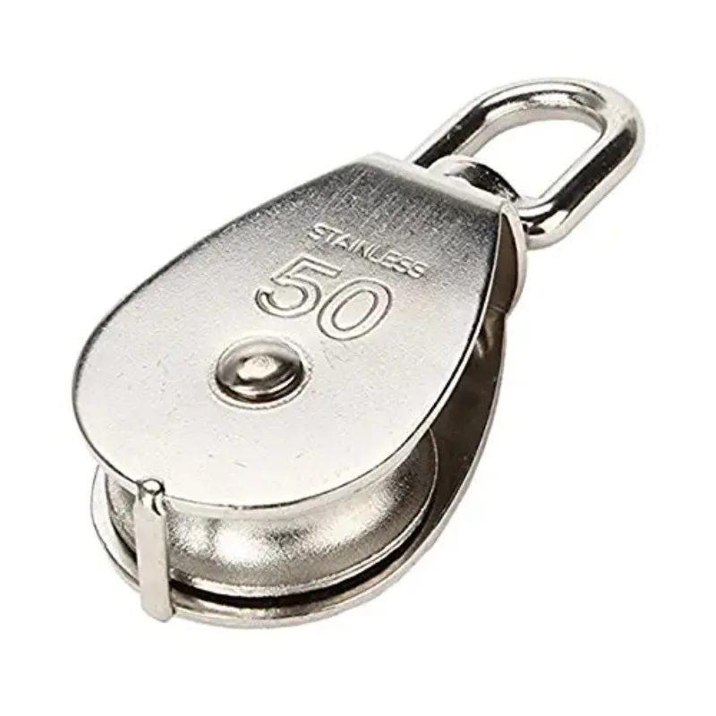 M50 Stainless Steel Single Wheel Swivel Pulley Block 400kg Wire Pulley  Swivel Lifting Rope Pulley Block For Wire Rope Durable