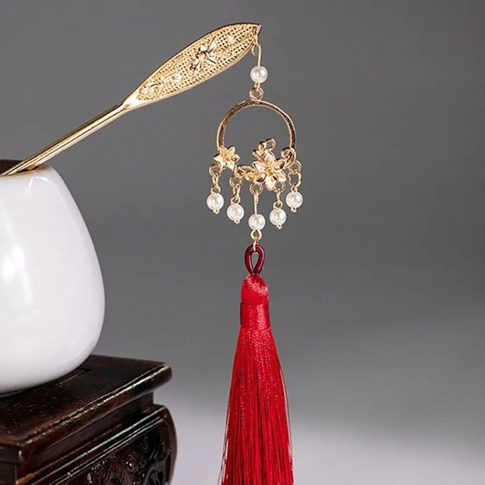 Prop Pearl For Bride Chinese Style Gift Headdress Hanfu Headwear Tassel Hair Stick Women Hair Fork Hairpins Hair Accessories