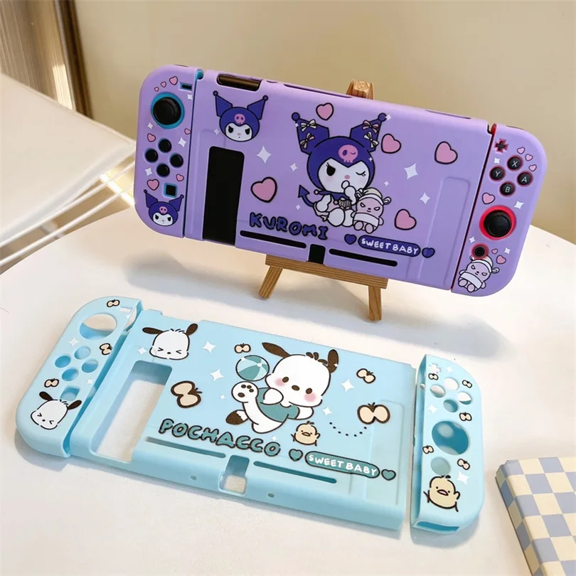 MINISO Sanrio Pochacco Soft TPU Protective Case for Nintendo Switch NS Joy-Con Controller Protection Back Housing Shell Cover