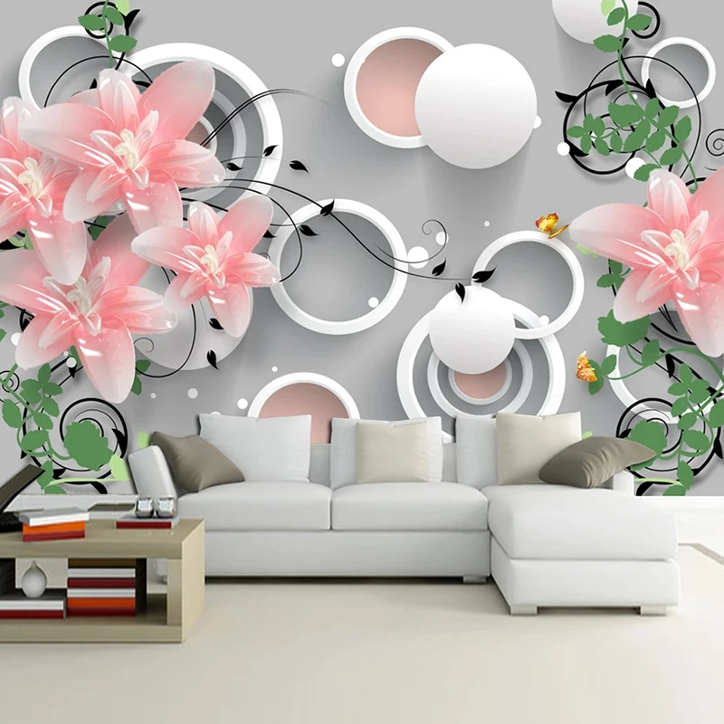 

Custom Size 3D Photo Wallpaper Home Decor Modern 3D Jade Carving Flowers Living Room Renovation Sofa TV Background Wall Murals