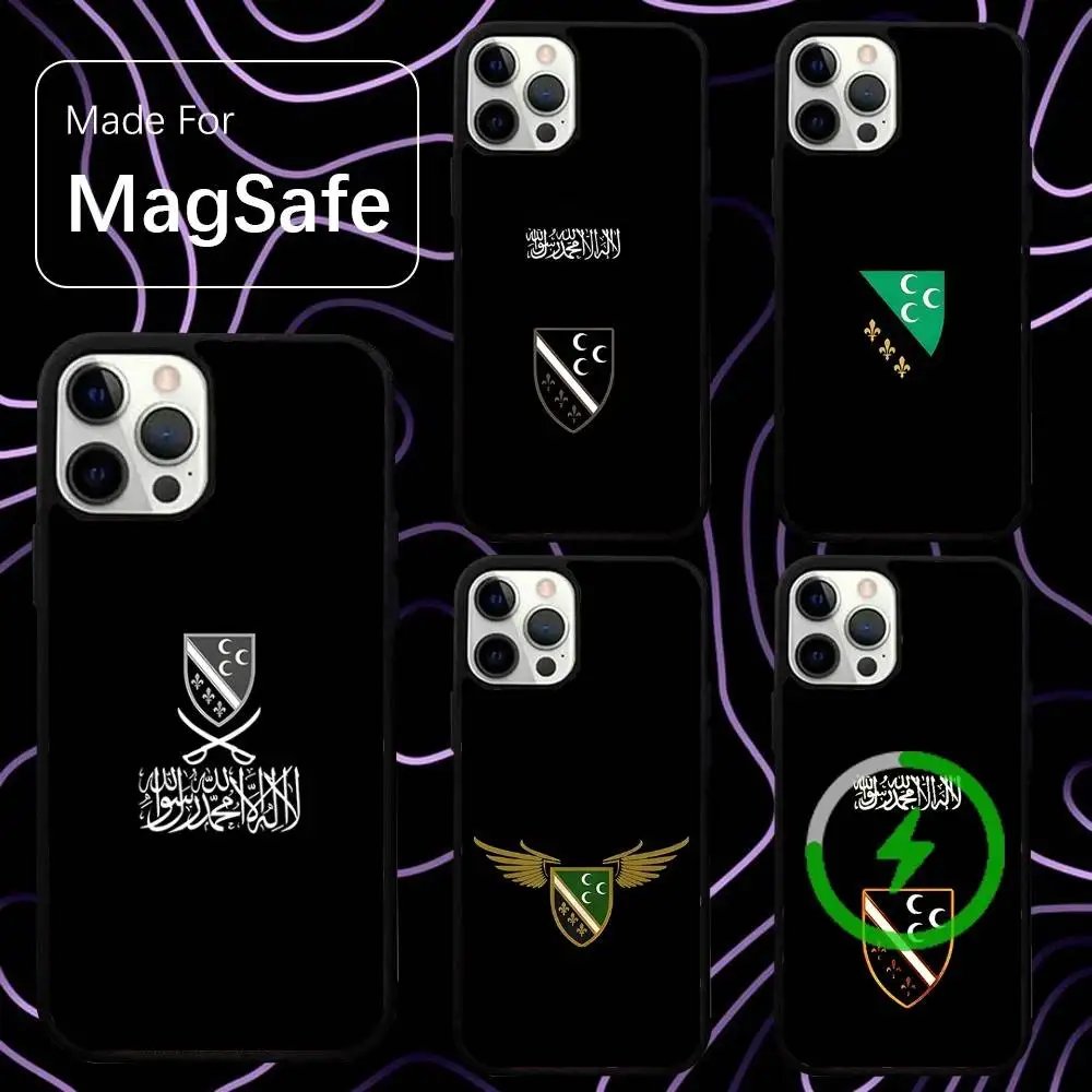 

Sandzak Shahada Flag Phone Case For iPhone 16,15,14,13,12,11,Pro,Max,Plus,Mini,SE New Magsafe Magnetic Wireless Charging