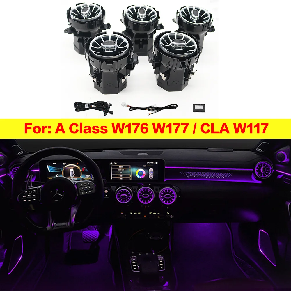 

A Class W176 W177 CLA W156 GLA W157 B Class W246 Front And Rear Led Turbine Air Vent For Mercedes-Benz Car Air Condition