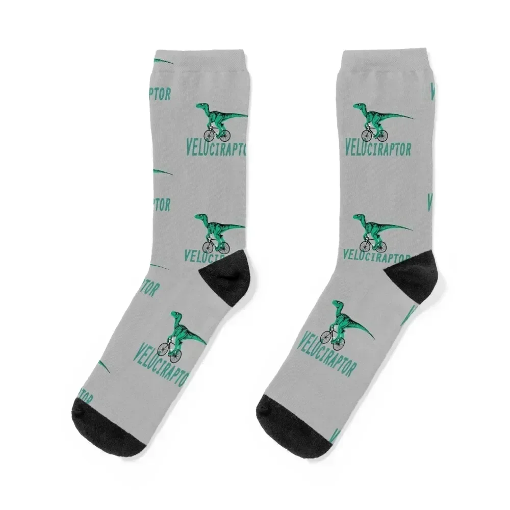 Velociraptor - The Cycling Dinosaur. Socks Rugby halloween man ankle Ladies Socks Men's