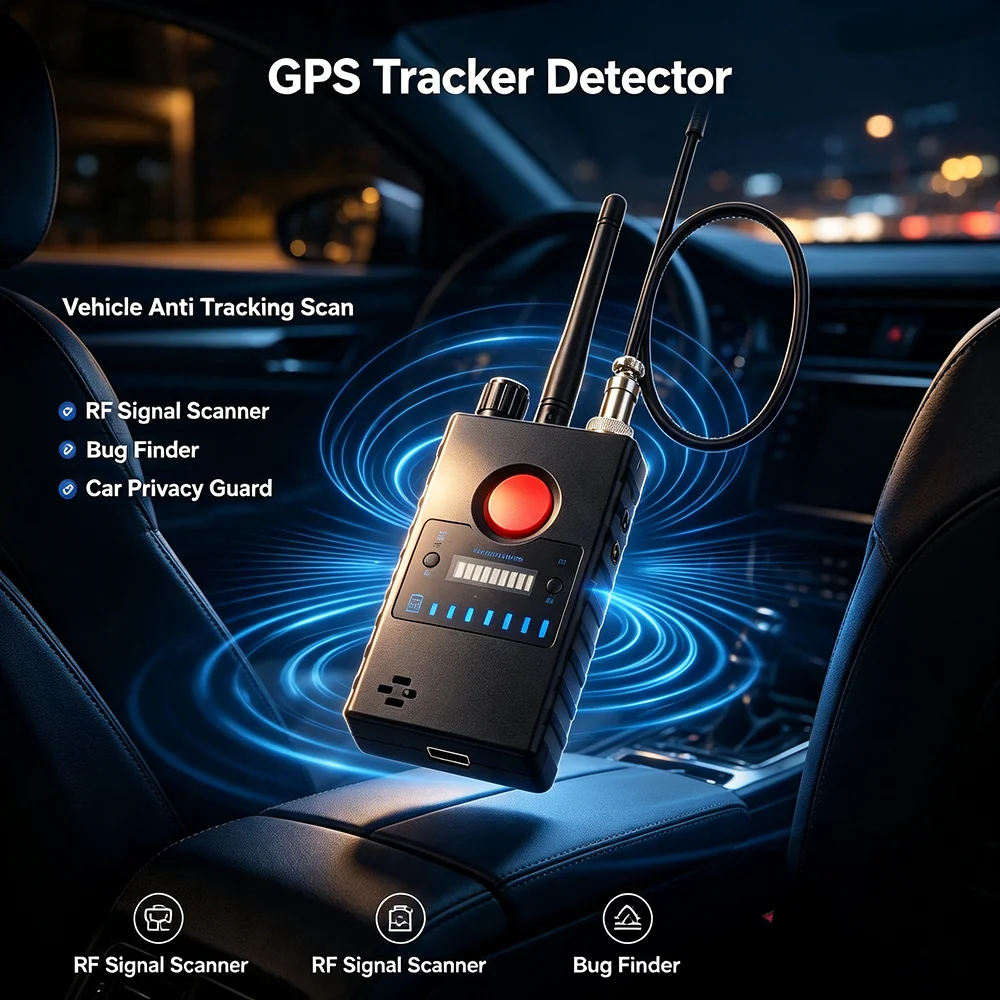 プロ仕様のアンチスパイrf検出器、盗聴器、gsm音声リスニングデバイスファインダー、wifi、gps信号、レンズトラッカー、レーダー、無線機器スキャナー