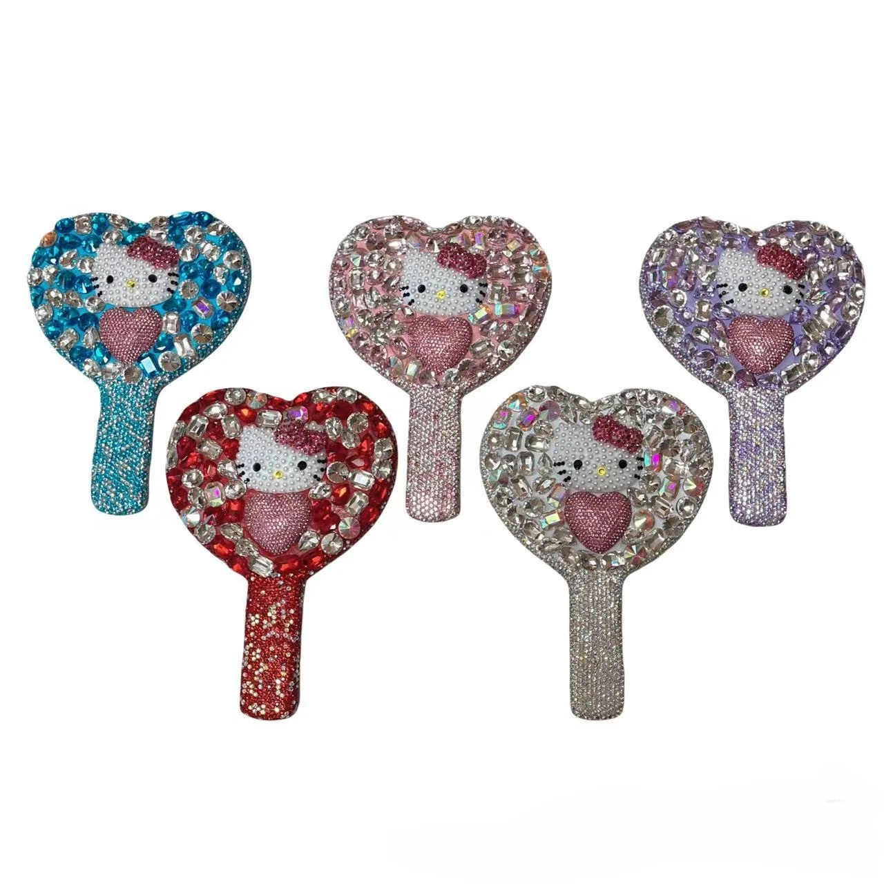 

Kawaii Productos Hello Kitty Full of Diamonds Mirror Stickers Carry Anime Mirror Birthday Gifts For Women Girls Accesorios Mujer