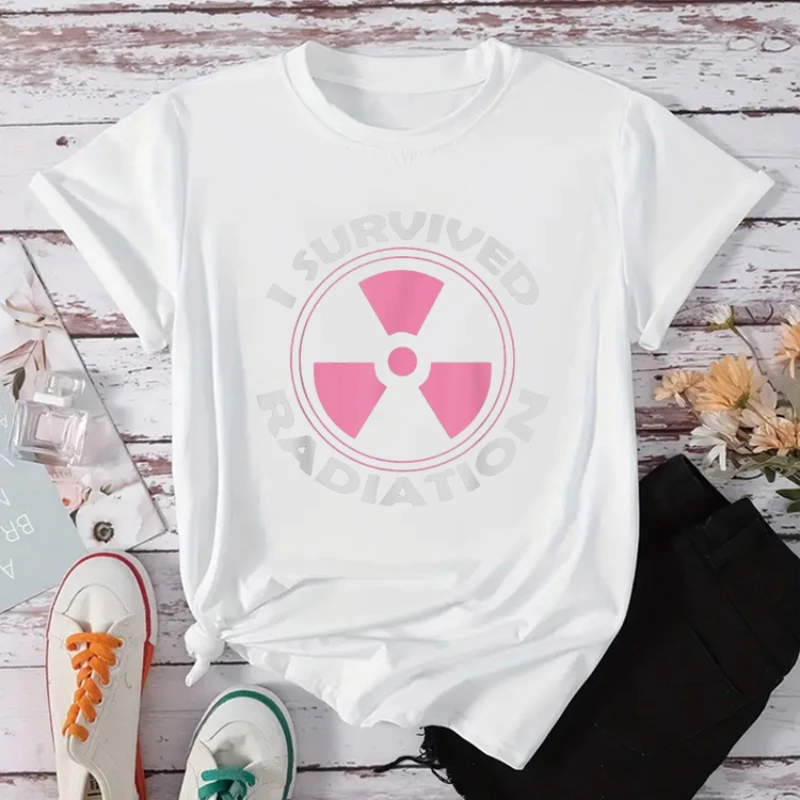 Donna Lotta Consapevolezza del Cancro Guerriero Regalo T-shirt stampata T-shirt con radiazioni sopravvissute Festa del papà Abbigliamento moda Manica corta