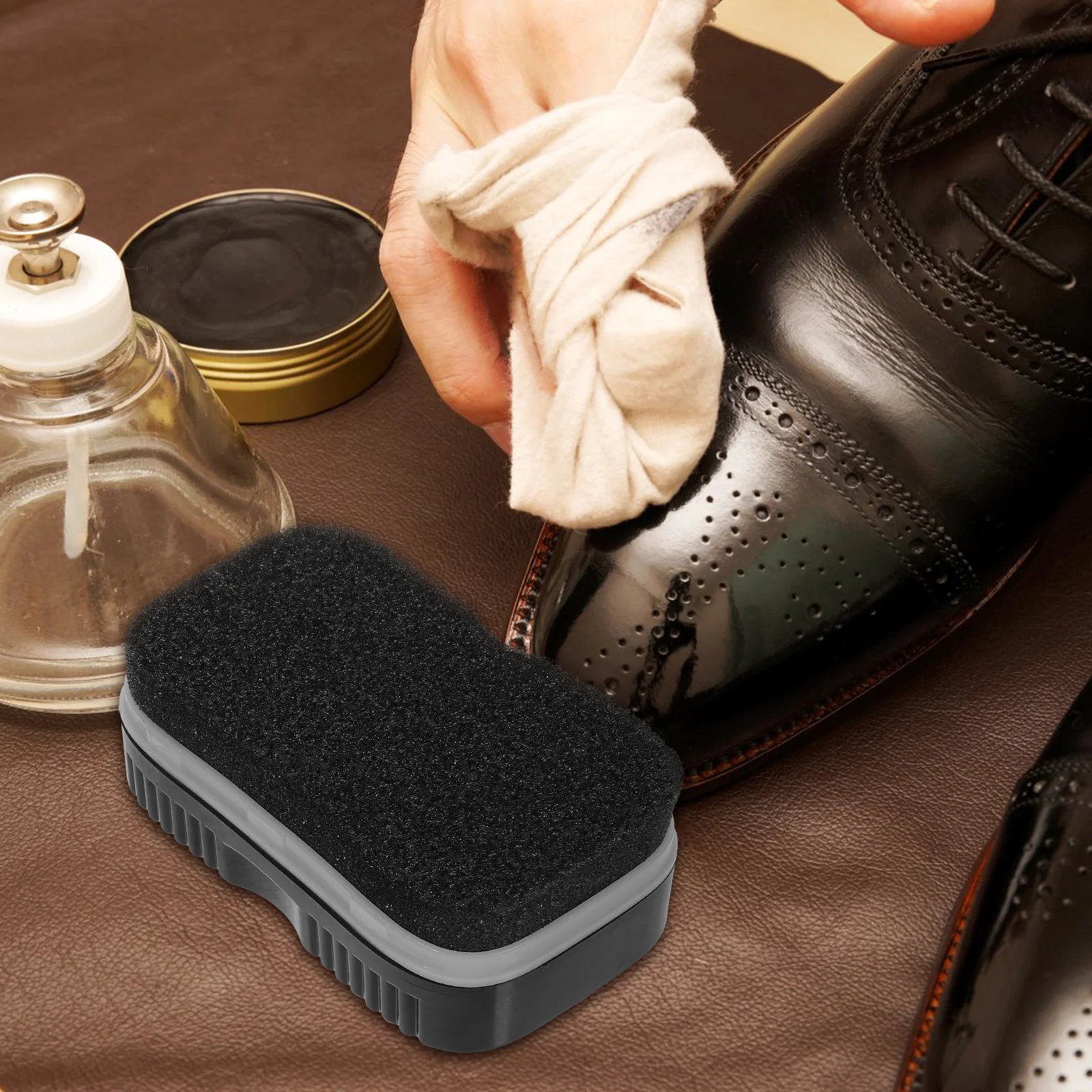 Shoe Polish Sponge Double Sided Cleaning Wax Brush Shoes Cleaner Tool Double-sided