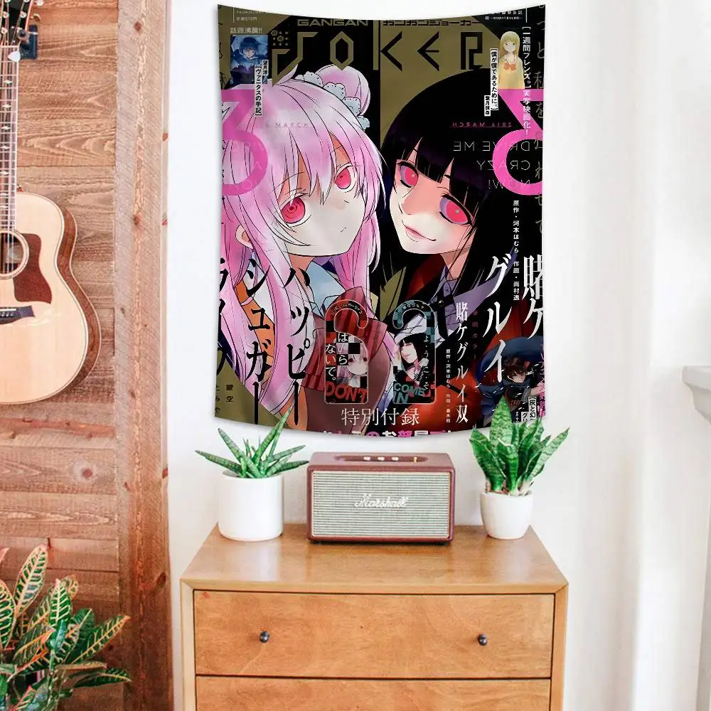 Kakegurui Yumeko Jabami  Tapestry Art Printing Cheap Hippie Wall Hanging Bohemian Wall Tapestries Mandala Art Home Decor