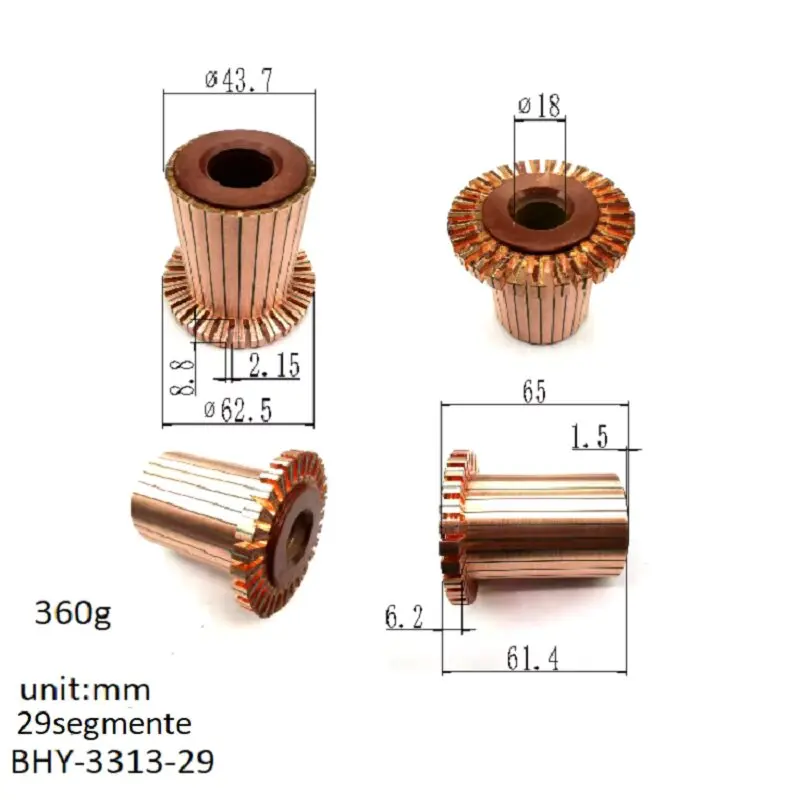 1 Piece 43.7*18*61.4*29P Bhy-3313-29 Is Suitable for Tsz112-1.6-26-2 Hydraulic Oil Pump Motor Commutator, Same Dimensions