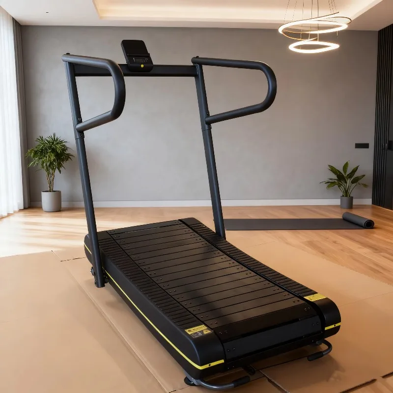 Foldable Curve Treadmill Non-electric Manual Mechanical with Wireless Heart Rate Monitoring Home Use