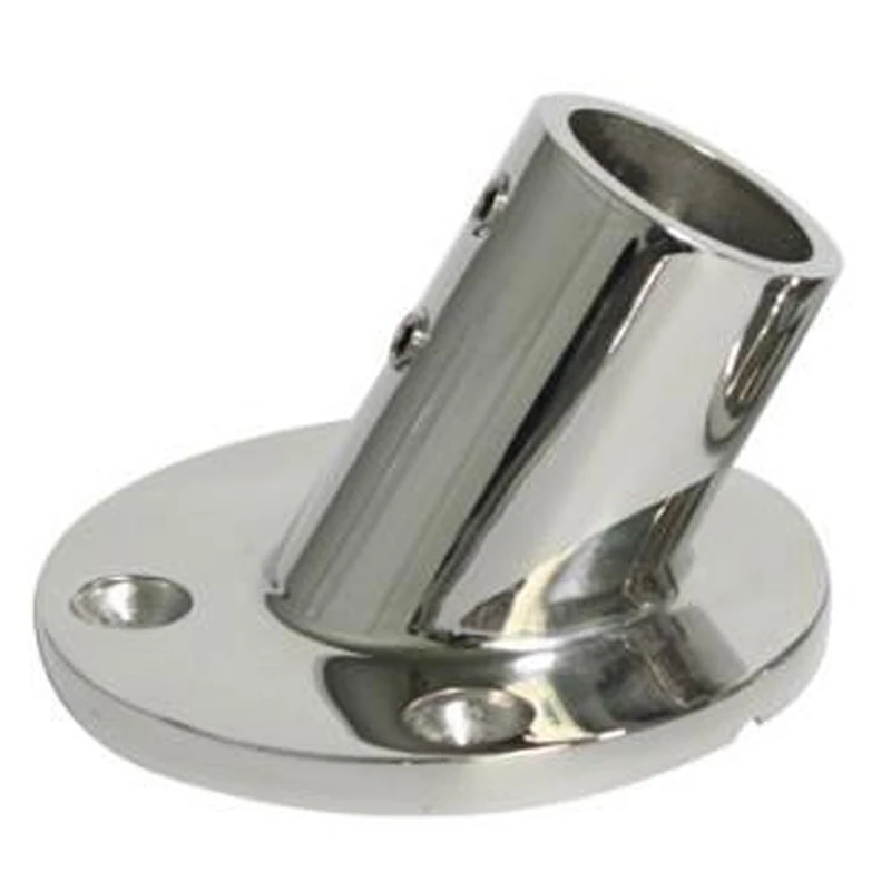 Marine Stainless Steel 60 Degree 22Mm 7/8 Inch Tube Round Base Hand Rail Railing Fitting Rowing Yachts Accessories