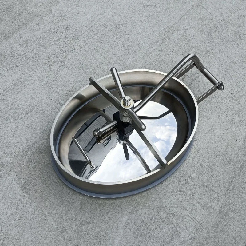 

304/316L Stainless Steel Inward-Opening Oval Manhole Sanitary Beer Tank Manhole Seal Cover Manways