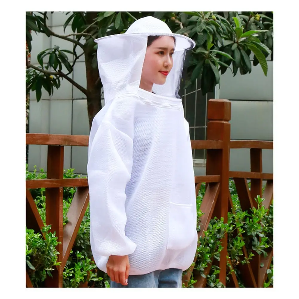 Comfortable Beekeeping Jacket Anti Bee Protection Gear Breathable Polyester Uniform For Hive Maintenance Garden Work