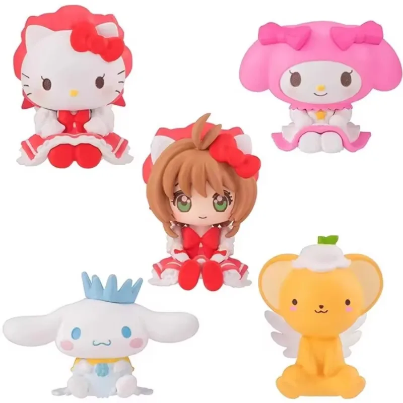 

Sanrio Characters Cadcaptor Sakura Girl Figurine Hello Kitty My Melody Cinnamoroll Anime Figure Collection Gashapon Capsule Toy
