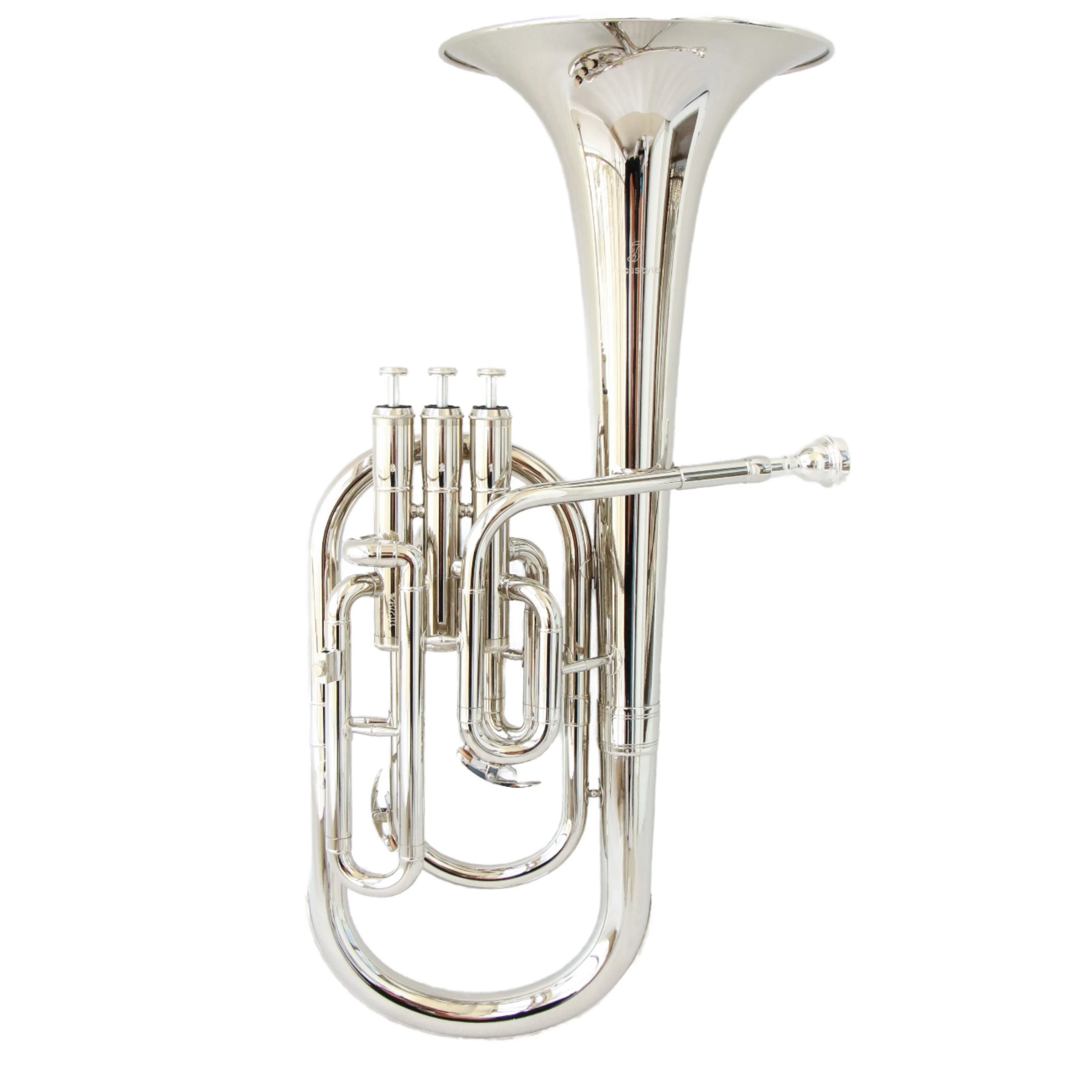 Professional Eb Alto Baritone Horn Yellow Brass Nickel‑Plated Stainless Steel Piston Wind Instrument