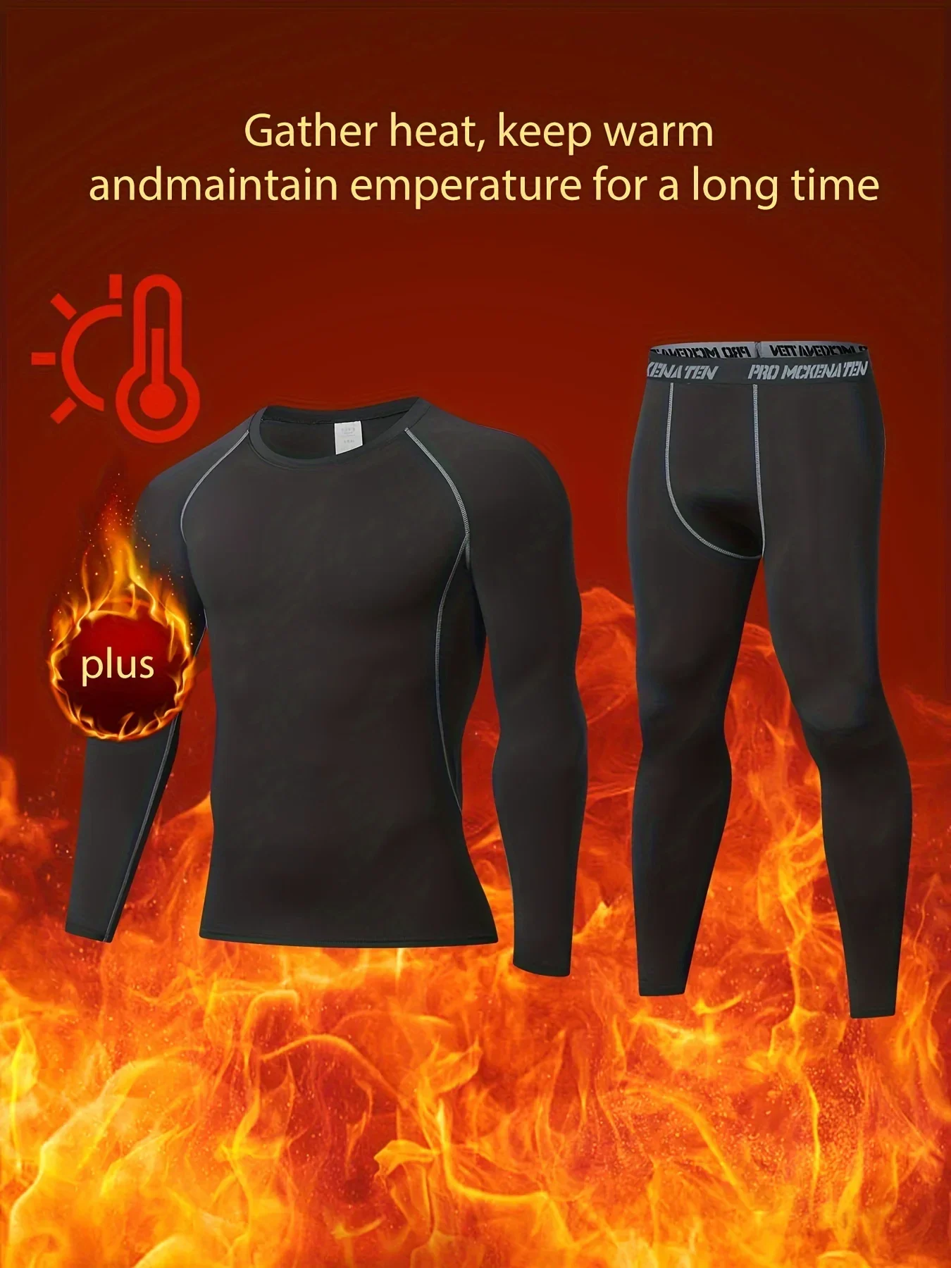 

Men's autumn and winter football and running sports with fleece warmth tight suit training