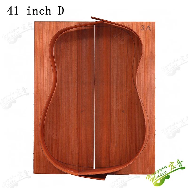 HUATOOL Acoustic Guitar PADAUK Solid Wood Back and Side Woolen Set D GA OM GS Side Panels Have Been Bent Accessories