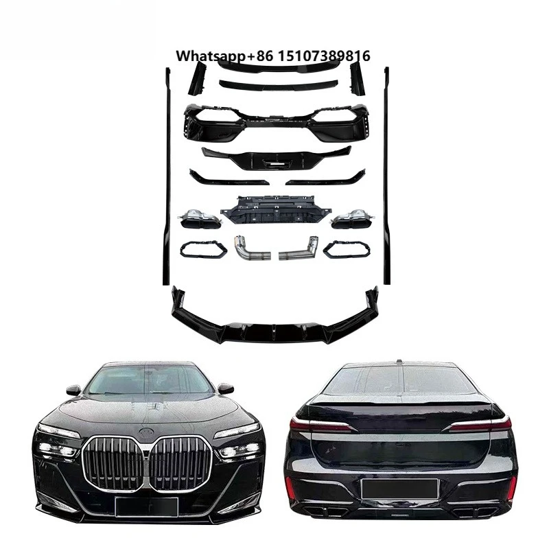 Hot Sale for 2023-2024 7 Series G70 Upgrade M760 Black Warrior Kit Front Lip Rear Spoiler Diffuser Exhaust Pipe Side Skirt