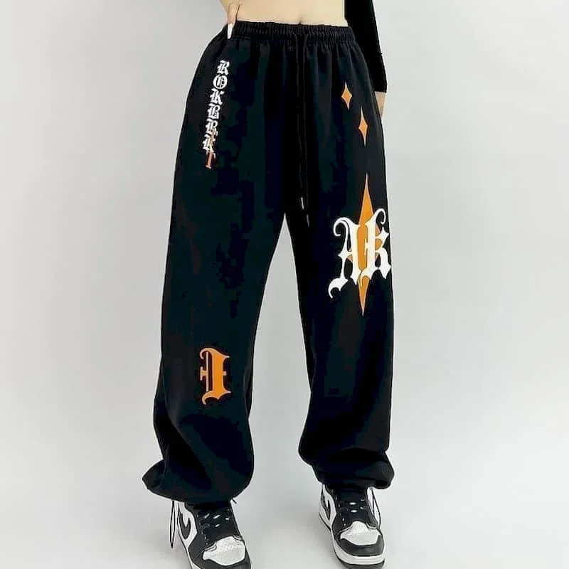 

Jazz Women Pants Sporty Sweatpants Casual Korean Style Leggings Y2k Trousers Lace-up Drawstring Loose Harajuku Women Clothing