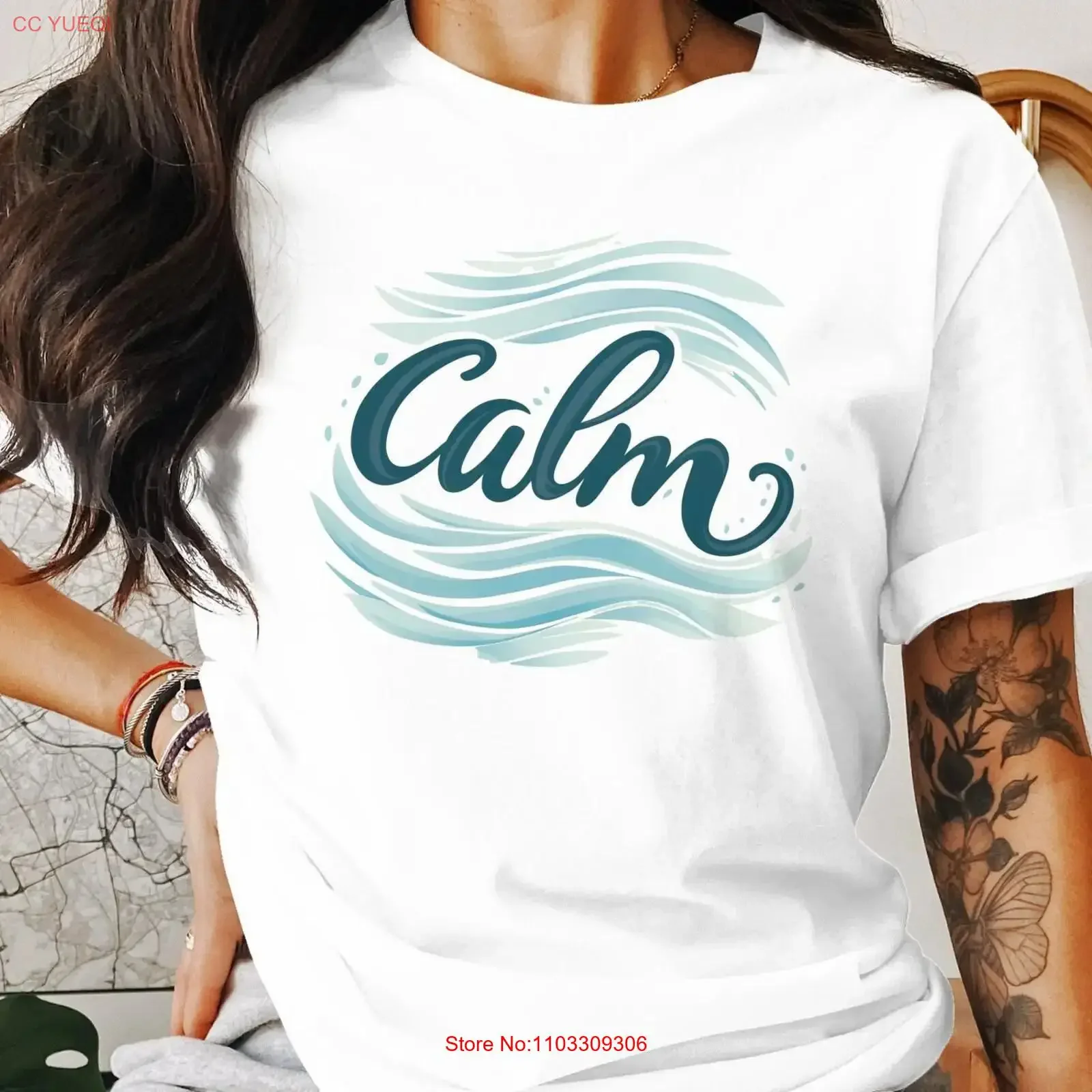 T-shirt inspirant et apaisant, vêtements de motivation et de pleine conscience, vêtements anti-stress, style vintage, lavé, respirant