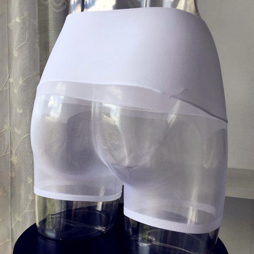 Męskie przezroczyste kąpielówki ultracienkie spodenki bezszwowe przezroczyste pończochy bielizna seksowne rajstopy kalesony bielizna Sissy