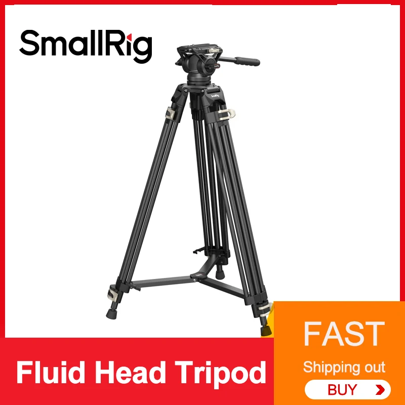 SmallRig Aluminum Alloy Heavy-Duty Fluid Head Tripod AD-01 3751B for Camcorder/DSLR Camera Stand Professional Video Tripod