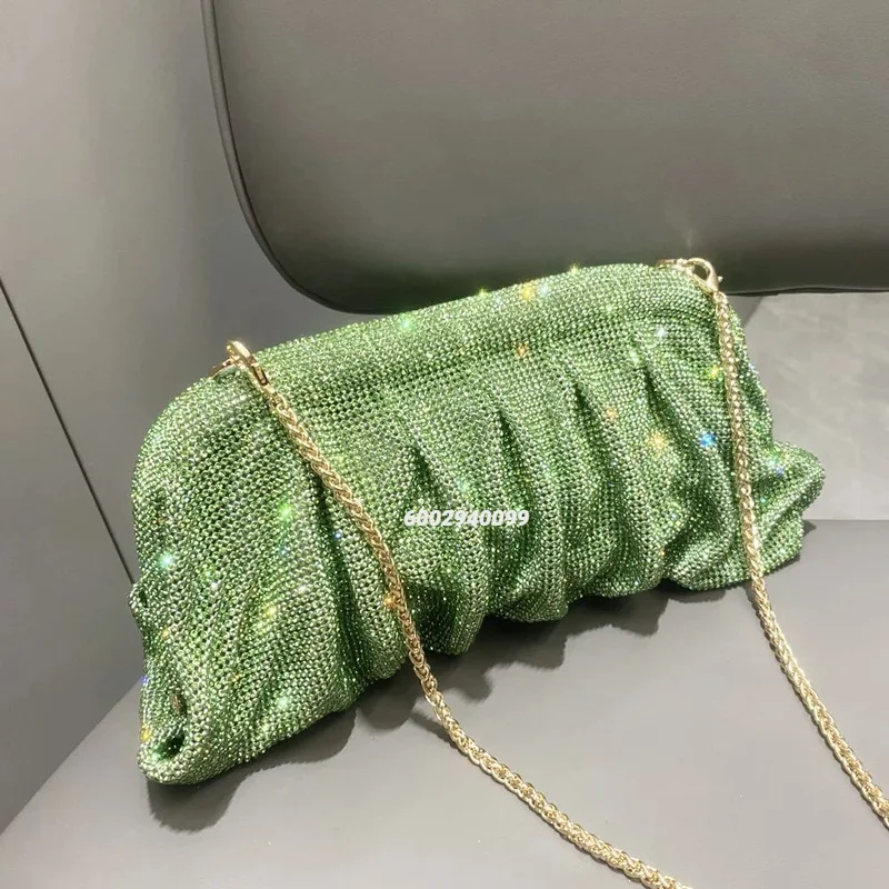 

Элегантные блестящие вечерние клатчи со стразами, женские новые складные кошельки и сумки с кристаллами, дизайнерские свадебные вечеринки