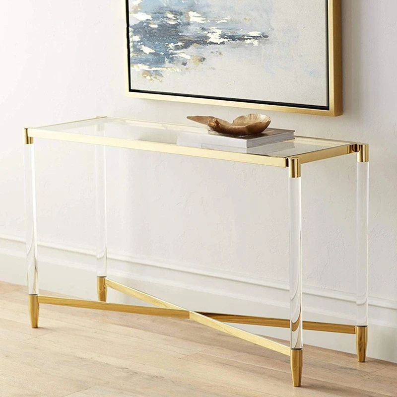 

Simple entrance table, transparent acrylic entrance placement , aisle against the wall shelf