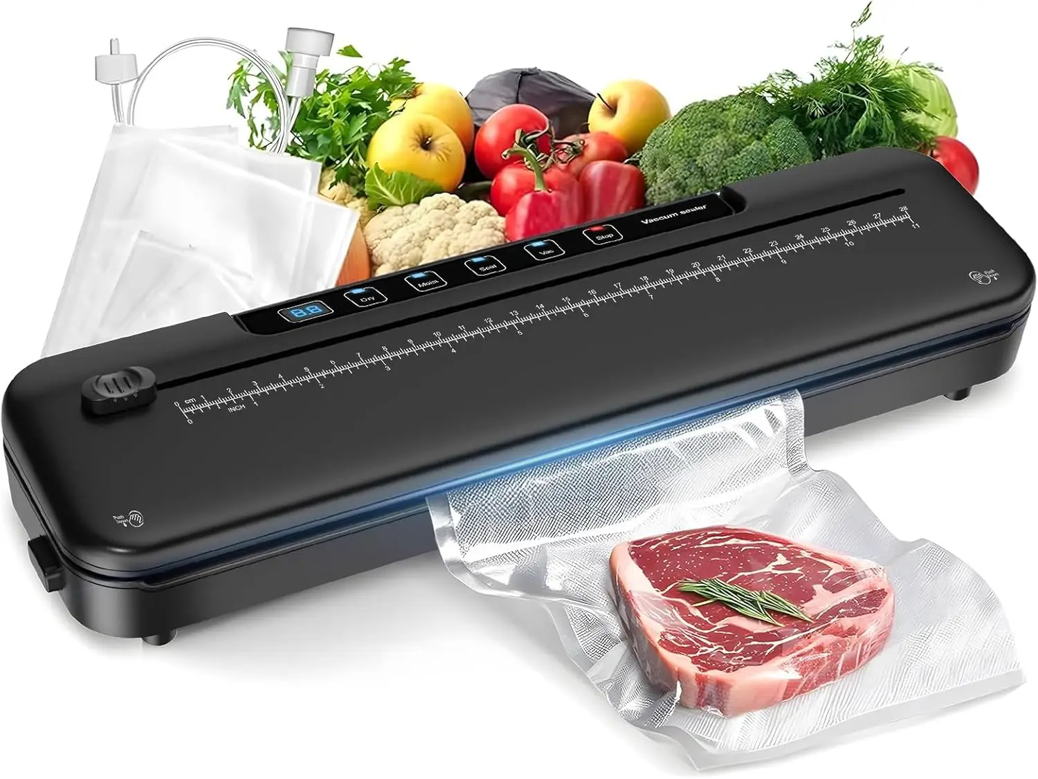 

Vacuum Sealer Machine for Food Preservation, 6-in-1 Food Sealer for Freshness Storage, 75kpa Compact Vacuum Sealing Machine