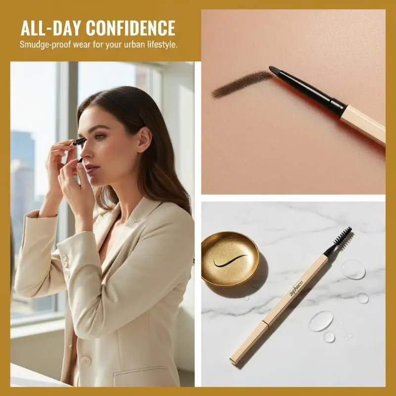2-in-1 Rotating Eyebrow Pencil Natural Non-fading Waterproof,Long-Lasting Sweat-Proof Filling Eyebrow Eye Cosmetics