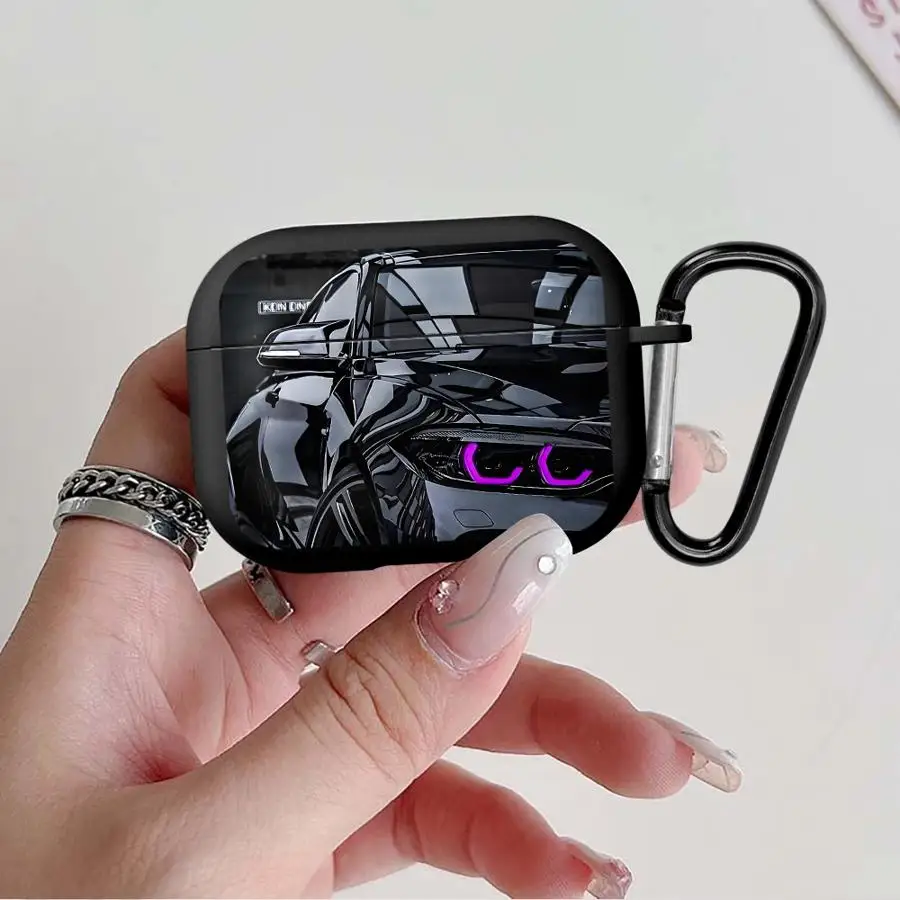 Earphone Cases Cover Case For Airpods 3 Pro Pro3 4 Pro2 2 1 Black Car Headlight Rain Art view 6