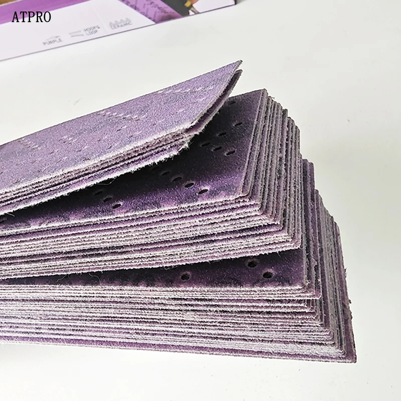 Purple Ceramic Sandpaper 70x420MM Long for Car Polishing And Grinding Flocking Abrasive 80-400 Grits Options Car Care Supplies