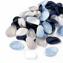 100pcs Mixed Blue Silk Satin Rose Petals Home Decor Vanlentine's Day Throwing Girl Basket Petals for Wedding