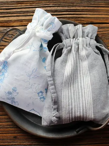 순면 정리 가방 순면 프린트 프린트 디자인 순면 코팅 끈 묶음 포장 정리 가방 화장품 정리 가방 정리 가방 정리 가방