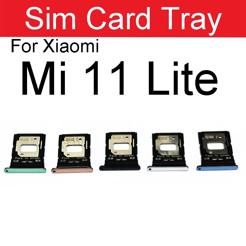 Sim Card Tray Holder For Xiaomi Mi 11 Mi 11 Pro Mi 11 Ultra Mi 11 Lite 4G 5G Sim Tray Card Slot Adapter Repair Parts