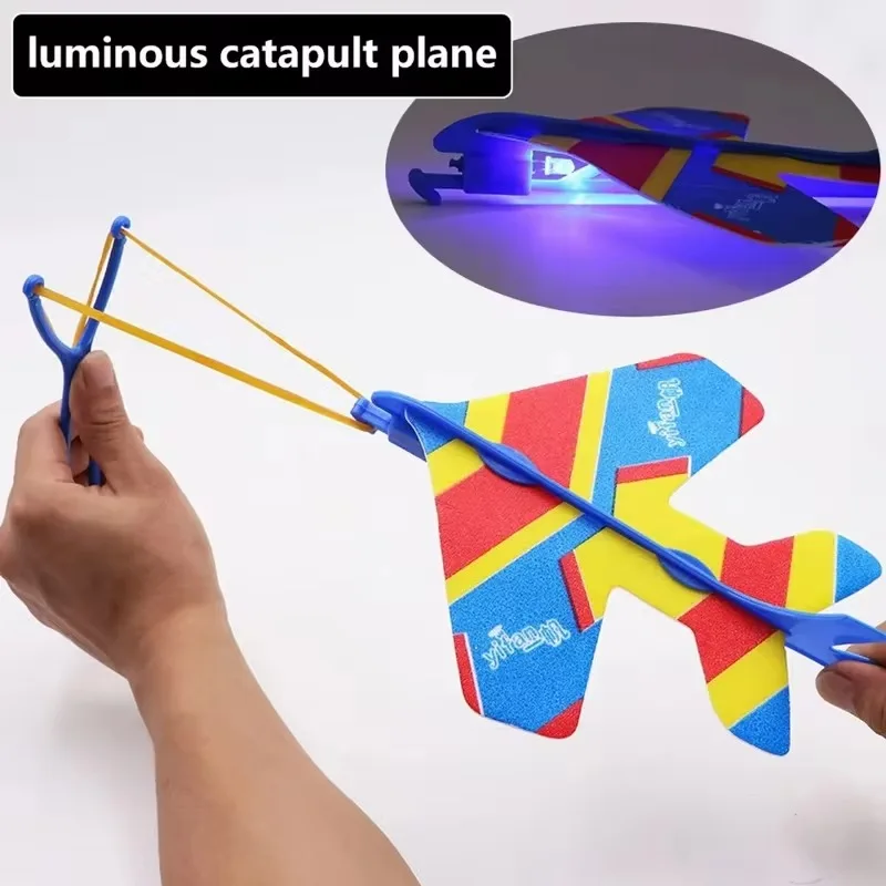 Toy Airplane Hand Pulling Glider Kids Throwing Circling Plane Kids Launcher Glider Catapult Aircraft Outdoor Parent-Child Game